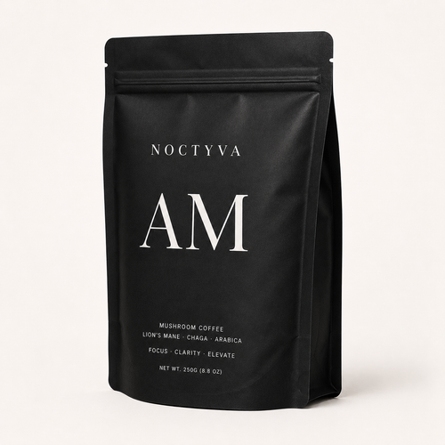 NOCTYVA AM Mushroom Coffee bag, three-quarter angle