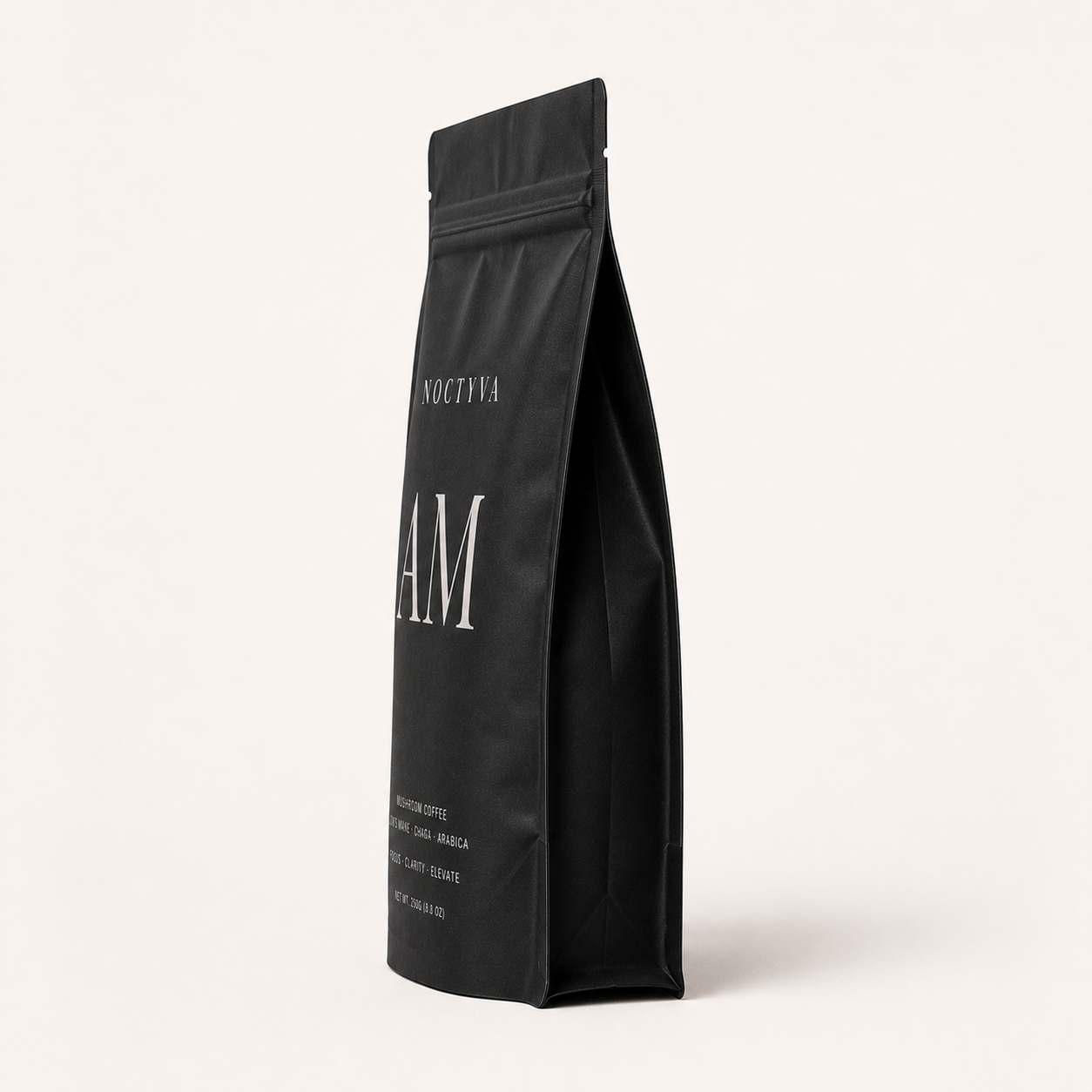 NOCTYVA AM Mushroom Coffee bag, side profile