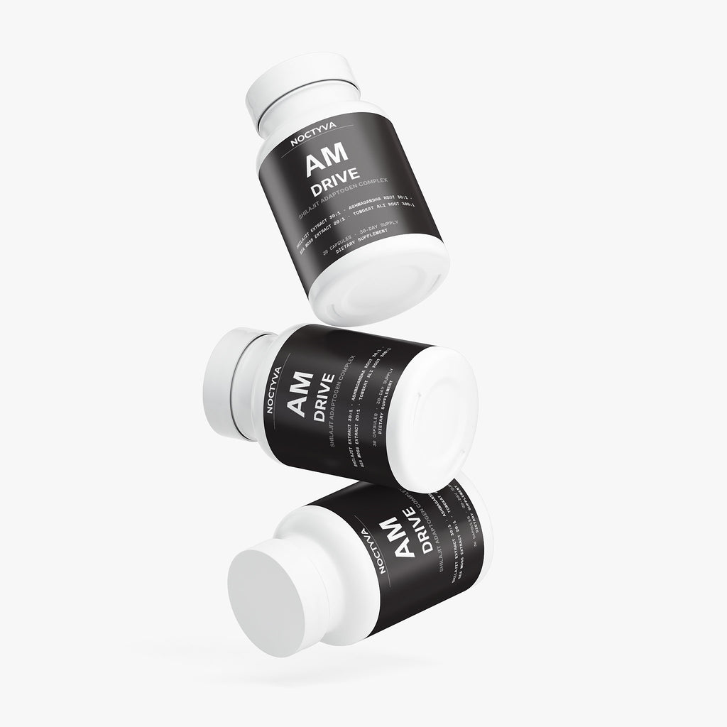 NOCTYVA AM DRIVE three bottles floating, multiple angles