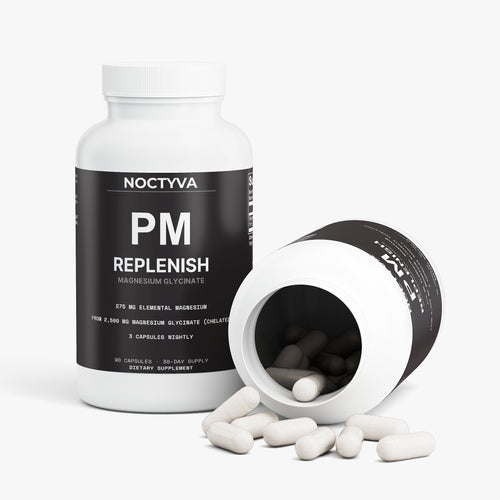NOCTYVA PM REPLENISH bottle with capsules spilled